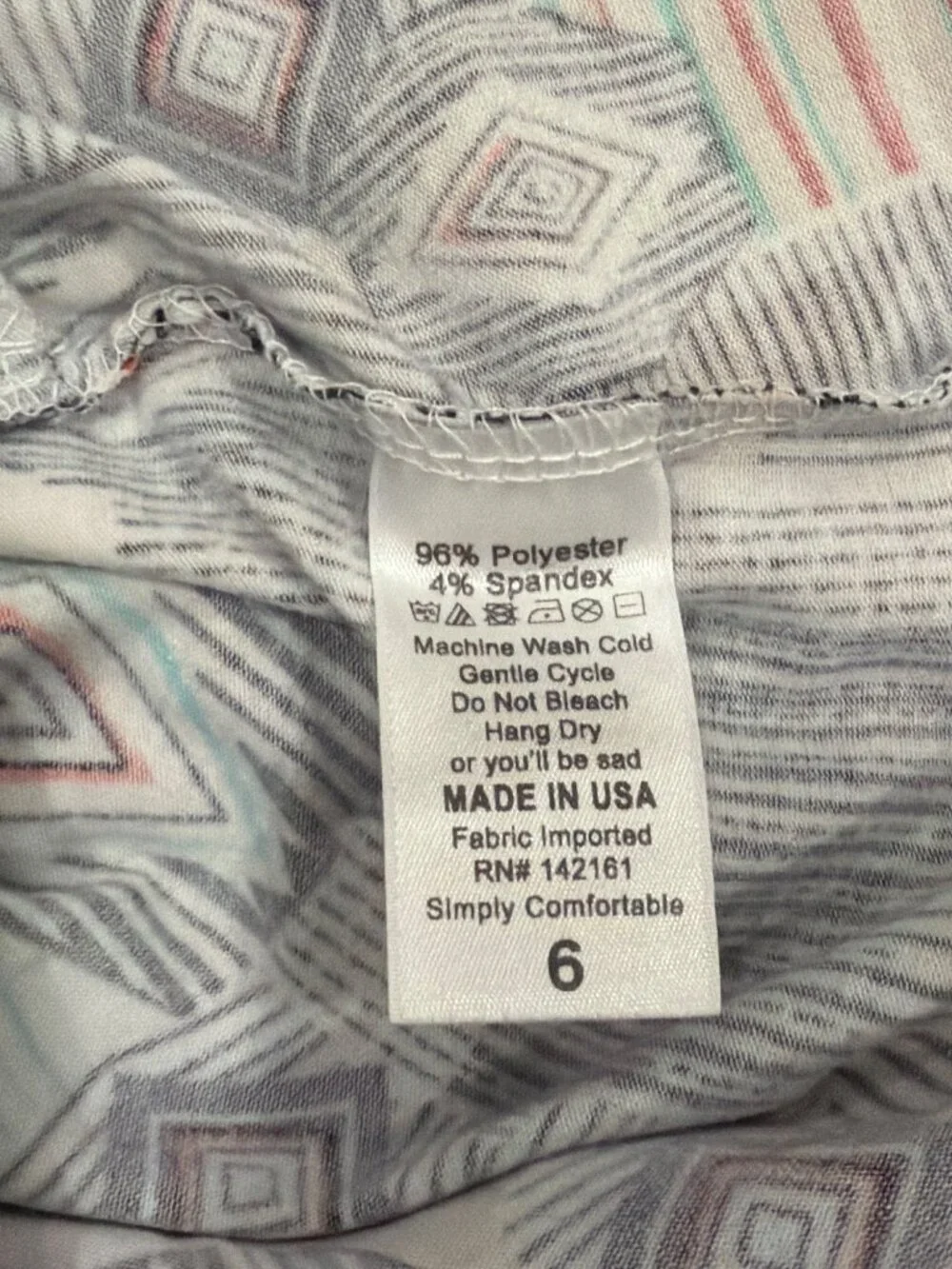 LuLaRoe Girls Mae Geometric Print Short Sleeve Dress Size 6 Made In USA